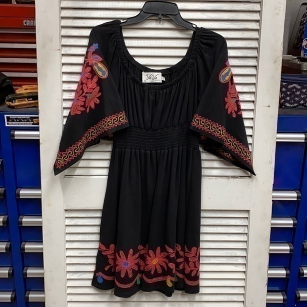 Va Va Black Handkerchief Sleeve Dress size Medium